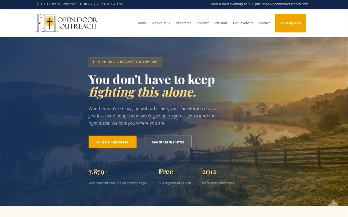 OpenDoorOutreach.com home page